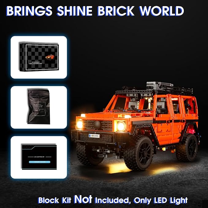 Vaodest Led Light for Lego 42177 Technic Mercedes-Benz G 500 Professional Line Building Blocks ModelDesign and Configuration Compatible with Model 42177(Led Light Only Not Building Block Kit)
