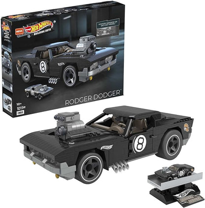 Mega Hot Wheels Rodger Dodger Racecar Building Set with 700 Pieces Toy Gift Set for Adult Builders