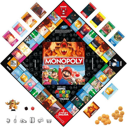 Monopoly Board Game Based on The Super Mario Bros. Movie - Family Game for Super Mario Fans - Includes Bowser Token - for 2 to 6 Players - Age: From 8 Years Old