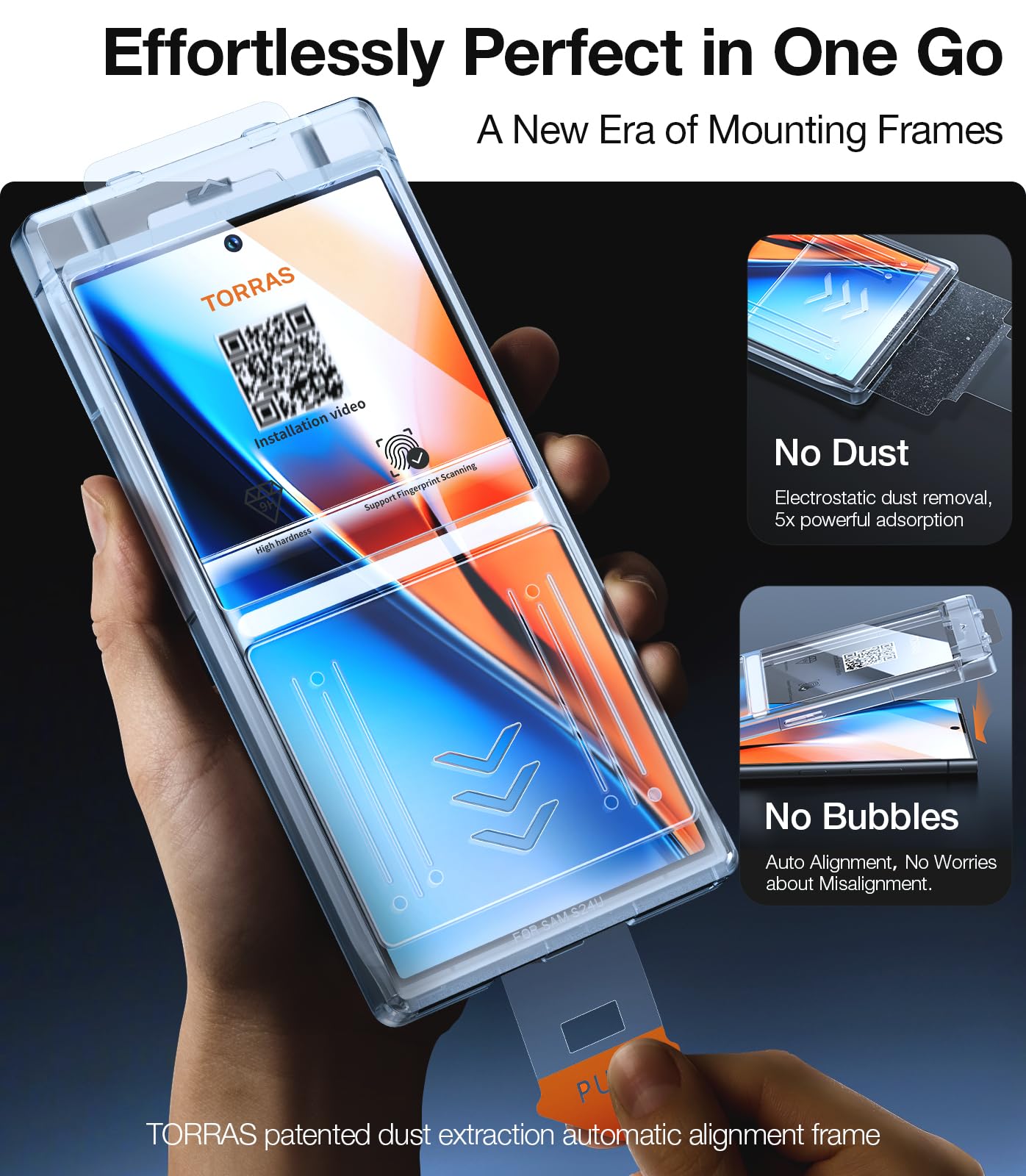 TORRAS Top-Notch Aerospace Glass for Samsung Galaxy S24 Ultra Screen Protector [12Ft Military-Grade Shatterproof] Anti-Scratch Tempered Glass Full Coverage Fit Screen Protector S24 Ultra 6.8" 2-Pack