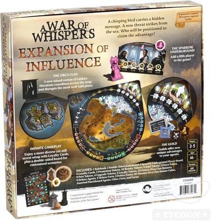 A War of Whispers: Expansion of Influence – 5-Player Support &amp New Factions Strategic Board Game Expansion Ages 14+ Dark Fantasy Wargame