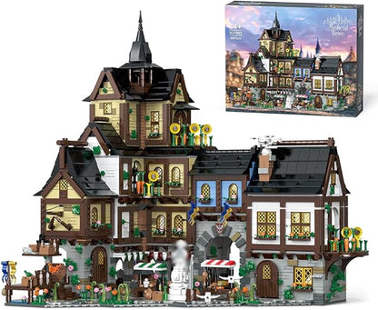 Medieval Town Center Building Set for Adult Architecture Viking Village Town Center Building Block House Collection Toy Creative Present for Adults and Teen(3867PCS)