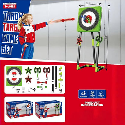 Axe Throwing Game for Backyard - 2-in-1 Axe Throwing Target Set with 4 Throwing Axes &amp 6 Darts - Easy to Carry Axe Throwing Target Game for Family &amp Adults - Carnival Games &amp Outdoor Indoo