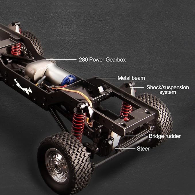 GoolRC RC Rock Crawler 1:12 Scale Remote Control Car 2.4Ghz 4WD Off Road RC Truck All Terrains Climbing Vehicle RC Car Gifts for Adults Include 3 Batteries (Silver)
