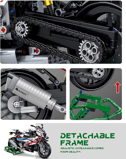dOvOb Motorcycle 1000 RR Model Building Blocks Set 912 Pieces Bricks MOC Toys as Gift for Kids or Adult