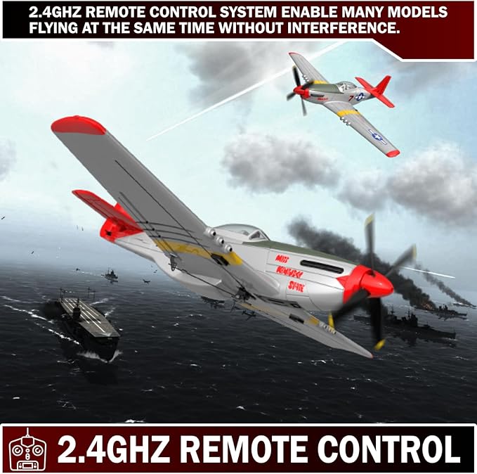 LEAMBE 4 Channel RC Plane Ready to Fly Aerobatic Aircraft Easy Control for Beginners P51 Mustang RC Airplane Best Gift for Adults