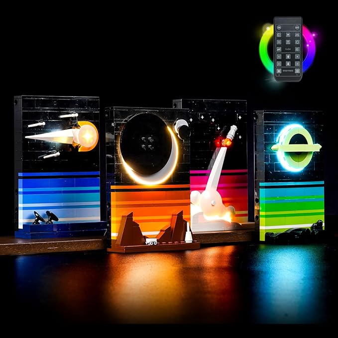 VONADO Light for Lego Tales of The Space Age Remote Control Lighting Compatible with Lego Space Age 21340 Building Set (No Lego Model) DIY Decor Space Legos 21340 Lights (ONLY Lights)