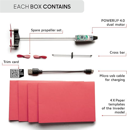 POWERUP 4.0 The Next-Generation Smartphone Controlled Paper Airplane Kit RC Controlled. Easy to Fly with Autopilot &amp Gyro Stabilizer. for Hobbyists Pilots Tinkerers.