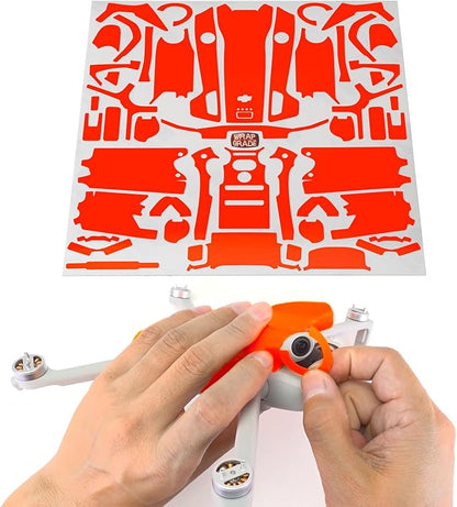 WRAPGRADE Skin Stickers Compatible with DJI Mini 4 Pro | Full Wrap (Black Bumpy Camo)