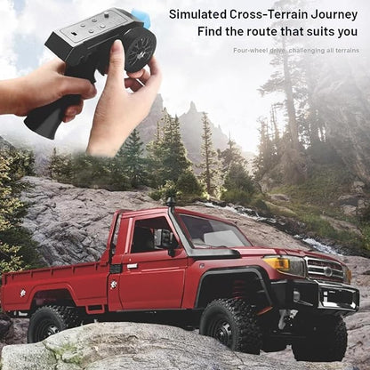 RC Truck 1/12 RC Rock Crawler MN-82 4x4 Off Road RC Pickup Truck 2.4GHz Proportional Throttle Steering All Terrain Remote Control Car RTR with Headlights and 2 Batteries for Adults (Red)