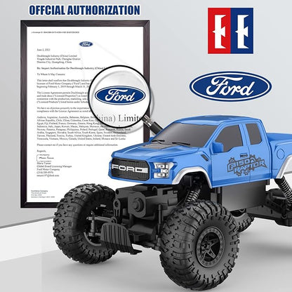 DOUBLE E Ford Raptor F150 RC Car 4WD Monster Trucks for Boys11 Inches Off Road Crawler Vehicle RC Truck Toy Gift for Boys Girls 6 7 8-12 Years-Blue