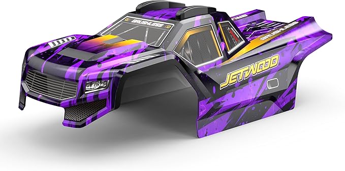 Jetwood RC Car JC14EP Car Shell with Braking Light for RC Truck (Yellow on Pruple)