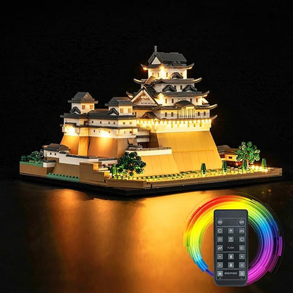 Upgraded Led Light Kit for Lego Architecture Landmarks Collection: Himeji Castle Building Set Remote Control Compatible with Lego 21060 (Model Not Included)