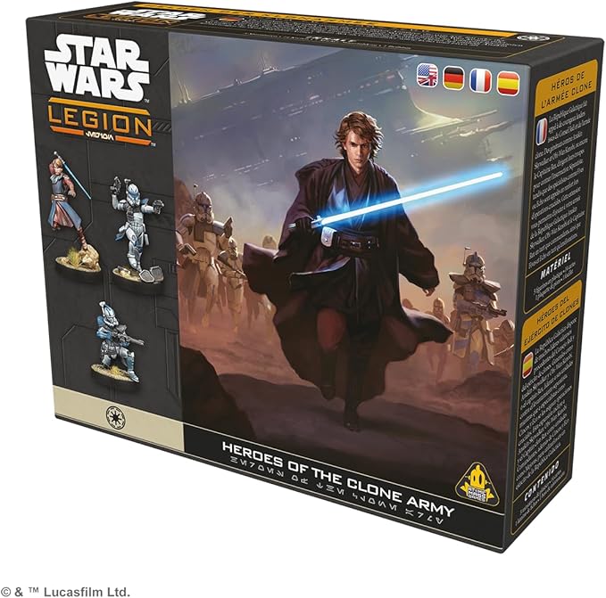 Asmodee Star Wars: Legion Heroes of the Clone Army - Obi-Wan Anakin Captain Rex &amp ARC Troopers Fives &amp Echo Tabletop Miniatures Strategy Game for Kids &amp Adults Ages 14+ 2 Players 90