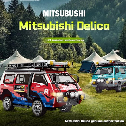 1:24 Scale RC Delica Van with Gearbox &amp Headlights 2.4Ghz Full Proportional 4WD RC Model Vehicle Remote Control Car for Adults &amp Hobbyists