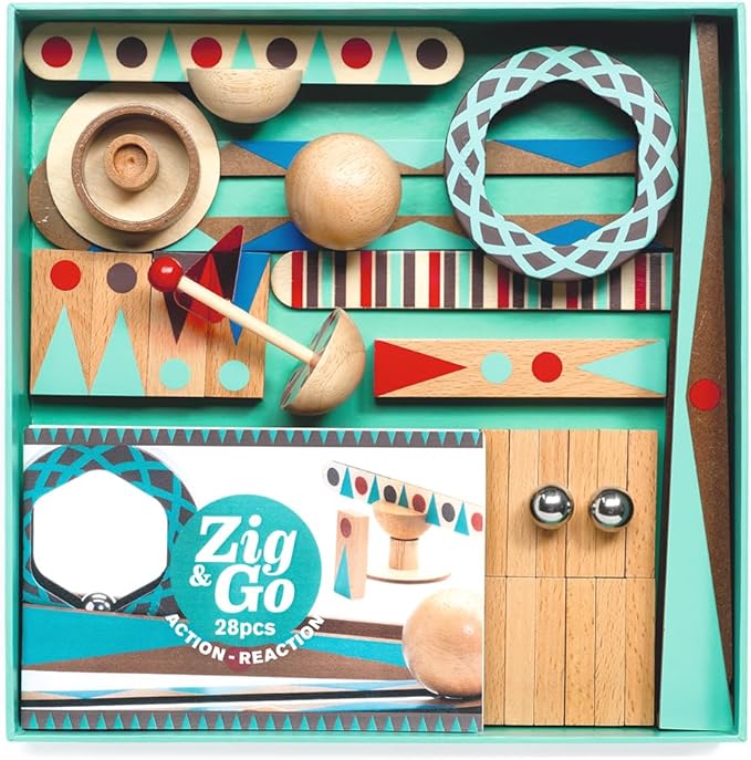 DJECO - Zig &amp Go 48-Piece Set - Building Intricate Marble Tracks - Stimulates Creative Thinking - Engaging Play for Intellectual Growth - Educational STEM Learning - Ages 8+ Years