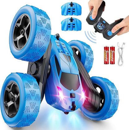 2 Pack RC Drift &amp Stunt Cars1:24 Scale Remote Control Car 4WD High Speed RC Drift &amp Stunt Car with LED Lights 360° Flips 2.4GHz 20KM/H USB-C Batteries Gift for Adults Boys and Girls