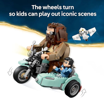 LEGO Harry Potter Hagrid &amp Harry's Motorcycle Ride Building Toy - Kids Motorcycle Toy for Boys and Girls Harry Potter Fans Ages 9+ - Gift Idea for Birthdays - 76443