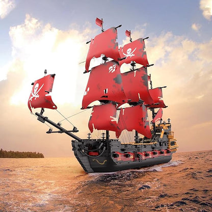 JMBricklayer Pirate Ship Building Sets for Adults 40107 Queen Anna's Revenge Pirate Ship Building Blocks Construction Set Ship Collection Display Office Room Decor Gifts for Kids Teens Boys 8+