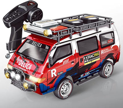 1/24 RC Crawler 4WD Delica RC Car W/ 2.4GHz Remote Mitsubishi RTR Offroad RC Truck for Adults Hobby Gifts Toys (Red)