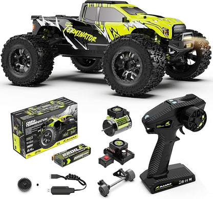 AMORIL 1/10 RTR Brushless Fast RC Cars for AdultsMax 50mph Hobby Electric Off-Road Monster TruckWaterproof High Speed RC Car 4WD Remote Control Car with 3S LipoGreen