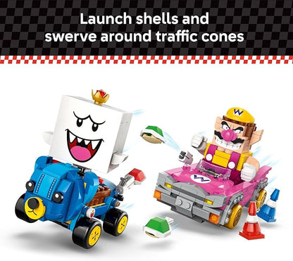 LEGO Super Mario: Mario Kart – Wario &amp King Boo Building Toy for Kids - Buildable Car Toys W/Drifting Action for Boys &amp Girls Ages 8+ - Pretend Play Gift Idea for Birthdays &amp Any Gaming F