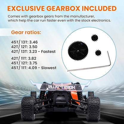 HOBBYPLUS Speck B 1/24 2WD Mini RC Car - RTR RC Buggy Fast Mini Racing Buggy Brushless Ready – Remote Control Car Racing Vehicles (Razor Orange + Body)