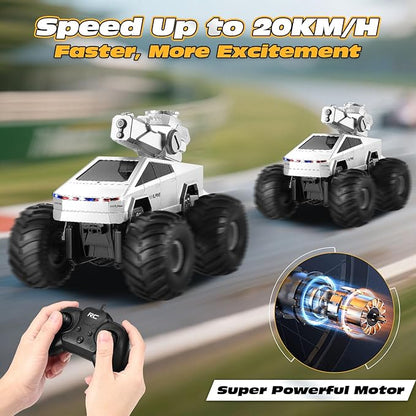 Remote Control RC Truck 1:16 Amphibious Remote Control Car with Water Squirt Waterproof RC Monster Truck 4WD All-Terrain Off-Road Pickup RC Trucks Gift for Kids Boys