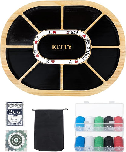 Michigan Rummy Board Game Deluxe Set Wooden Michigan Rummy Game Boardwith 200 Pcs Chips 1 Deck of Poker1 Storage Bag 1 Manual. The Perfect Blend of Rummy and Poker Perfect for Family Game Night