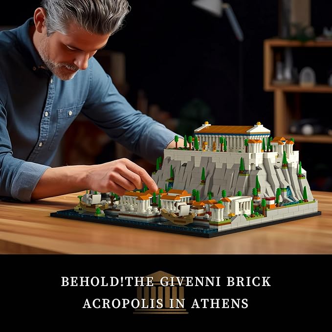 Architecture The Acropolis in Athens Building Sets Collectible Model for Adults Home Décor Model Building Kit Creative DIY Activity Famous Landmarks Collection (1947 Pieces)