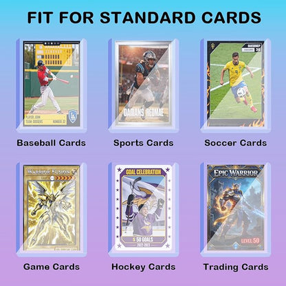 260pt 3x4 Hard Card Sleeves - 25Pcs Hard Plastic Top Loader Card Sleeves for Trading Cards Fit for Thick Baseball Basketball Hockey Football Games and Memorbilia Cards