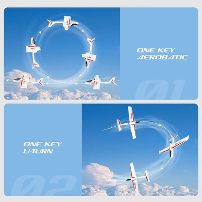 28℃ RC Plane Ranger600 4 Channel Glider Remote Control Airplane 2.4Ghz Ready to Fly RC Airplane Xpilot Stabilization System &amp One Key Aerobatic for AdultsKidsBeginners