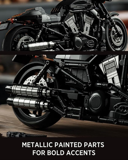 Nifeliz V-Road Motorcycle Model Set for Adults Street Muscle Bike Building Set with Realistic Details Functional Bike Model for Collectors Gift for Motorcycle Lovers (1041 PCS NF10348)