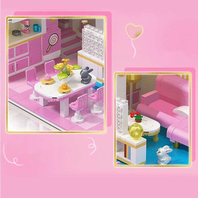 Friends House Building Block Set Pets Collection Small Brick Model Set Creative Mini Toy Building Sets Children’s Day Birthday for Teens Kids Boys Girls 8+ 1096 PCS