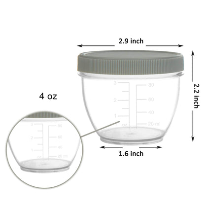 Youngever 18 Sets Baby Food Storage, 4 Ounce Plastic Baby Food Containers with Lids, 9 Urban Colors, with Lids Labels