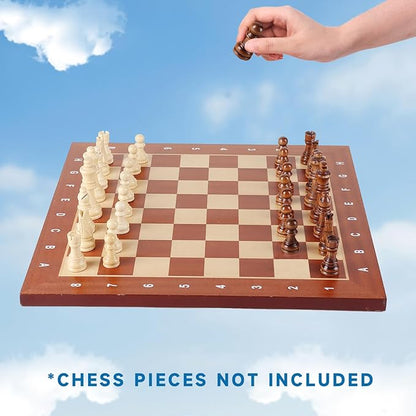 GSE Games &amp Sports Expert Professional Tournament Chess Board Only Sapele &amp Maple Inlaid Chessboard Portable Chess Board for Beginners Kids Adults (Large: 19 / Square: 2 Brown)