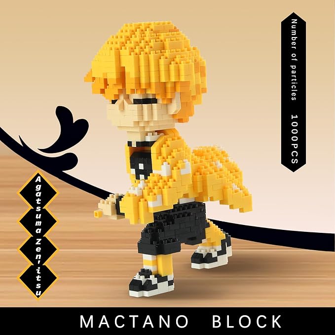 MACTANO Anime Holy Slayer Brickheadz Zenitsu Agatsuma Figure Building Set Micro Mini Building Block Toy for Adult-1000pcs