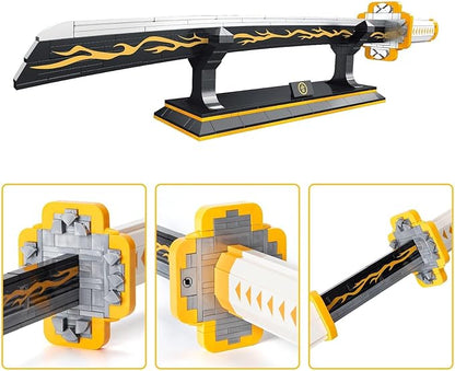 Zenitsu Demon Swords Building Set39in Demon Sword Building Block with Scabbard and Stand Model Kits ToyCreative Samurai Sword Gifts for Adults and Kids Boys 8-14 (956 PCS)