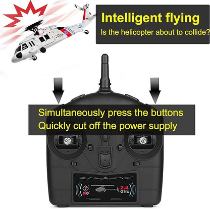 K270 UH60L Remote Controlled Helicopter 2.4Ghz 4CH RC Helicopter Heli Aileronless 6-Axis Gyroscope Air Pressure Hold Optical Flow Position 3-Batteries for Adults Beginners