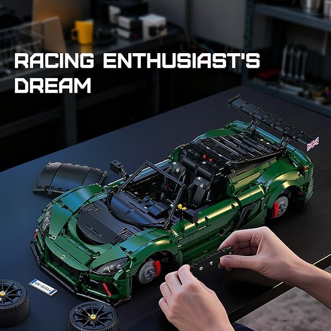CaDA C61511W 1:8 Lotus Exige Cup 430 Building Block Set Officially Licensed Super Sports Car Model with MOC Collaboration 3730PCS Collectible Racing Car Kit for Adults Enthusiasts