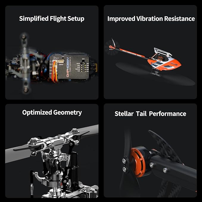 OMPHOBBY M2 EVO MK2 Ready To Fly RC Helicopter Outdoor Dual Brushless Motors Direct-Drive 6CH Remote Control Helicopters for Adults 3D RC Plane with Remote Control Mini Drone RTF Red