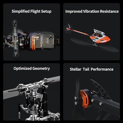 OMPHOBBY M2 EVO MK2 Ready To Fly RC Helicopter Outdoor Dual Brushless Motors Direct-Drive 6CH Remote Control Helicopters for Adults 3D RC Plane with Remote Control Mini Drone RTF White