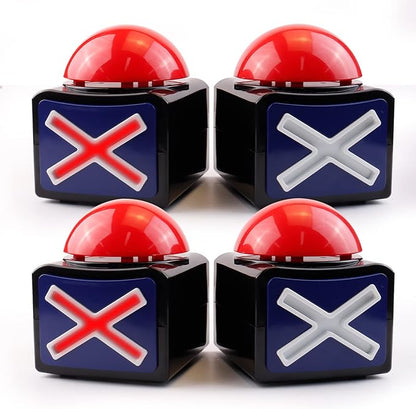 BEAN LIEVE 4Pack Game Buzzer - Quiz Trivia Lights Sound Red Game Buzzer for Adults