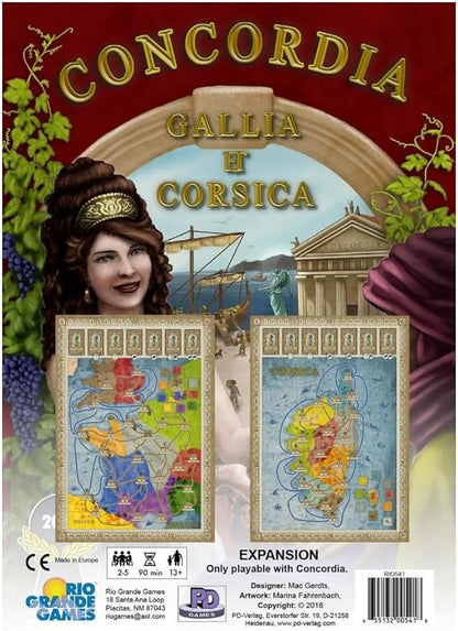 Rio Grande Games Concordia: Gallia &amp Corsica Board Game Expansion Strategy