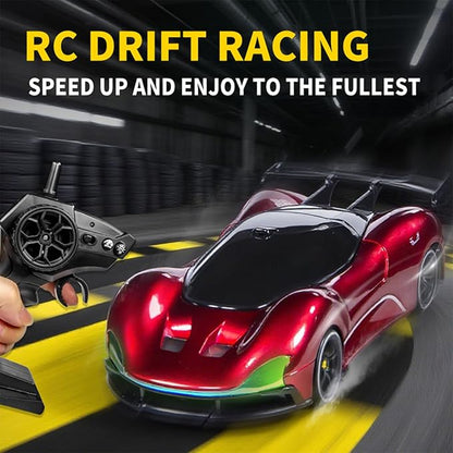 1:20 Scale Remote Control Drift Car 4WD 2.4GHz Racing Sport Toy RC Car with LED Lights Racing and Drift Wheels (Blue)