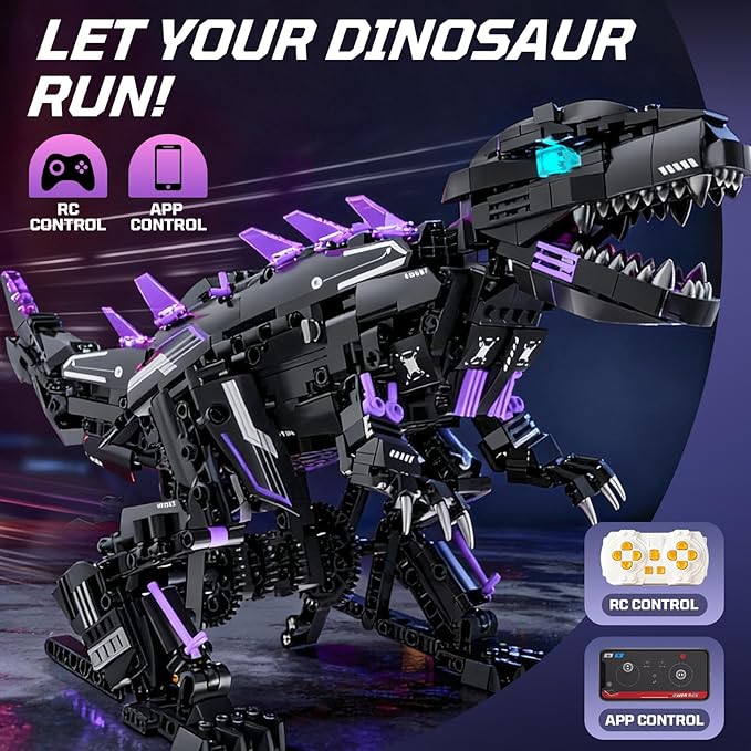 STEM 5 in1 Dinosaurs Building Kits for Kids Ages 8-14 Remote Control and App Controlled Dinosaur Figures Toy Birthday Gift for 8 9 10 11 12+ Years Old