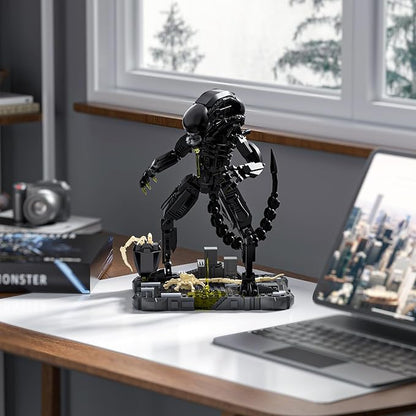 Xenomorph Building Set Xenomorph Action Figures Building Set for Adults with Support Base and Little Facehugger Horror Gifts for Fans Friends Birthday Christmas Halloween