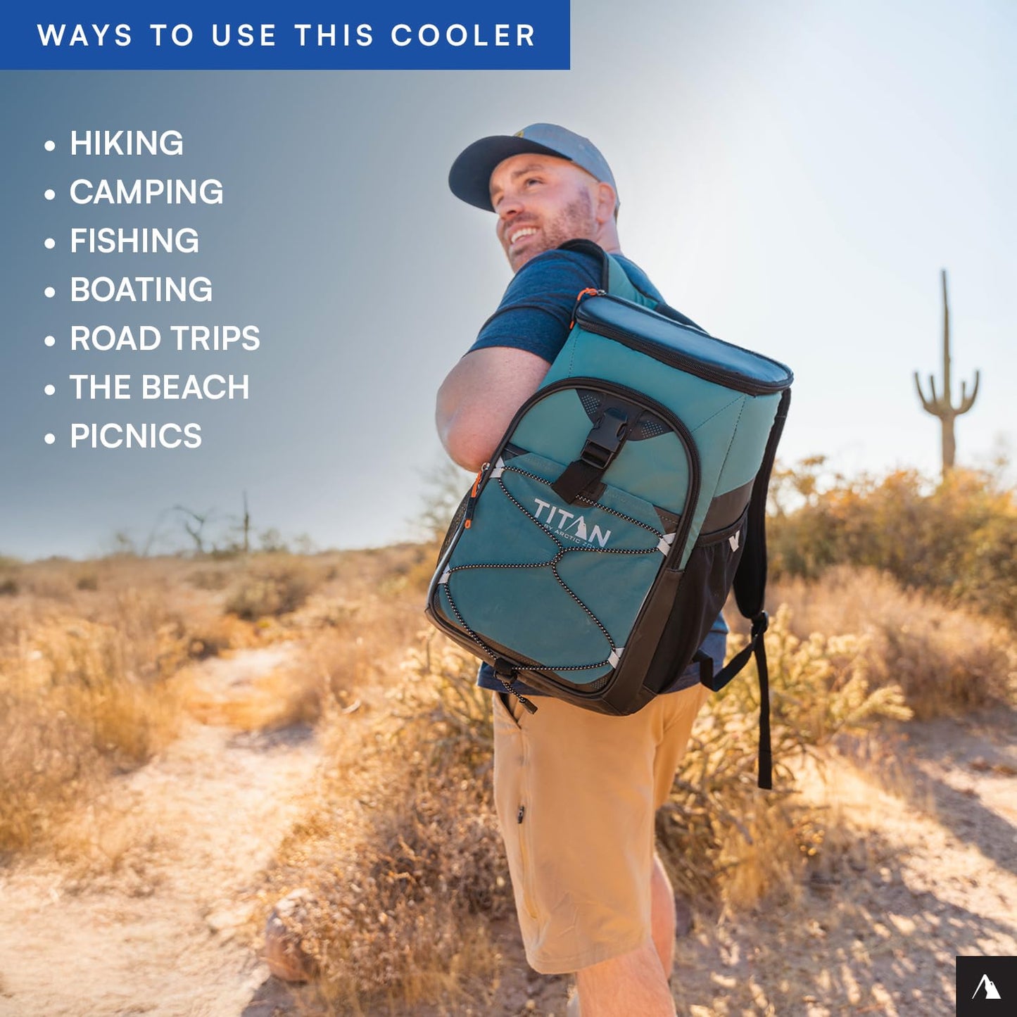 Titan Deep Freeze Backpack Cooler 24 Can Cooler Bag Insulation, Seagrass