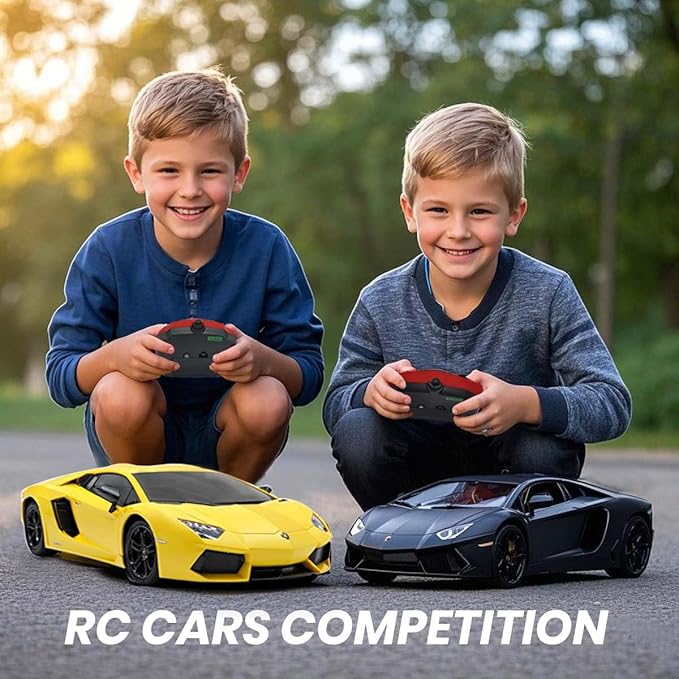 QUN FENG Official Licensed Lamo LP-700 1:18 Scale Remote Control Car for Kids 8-12 Years RC Car with Rechargeable Battery 3.7V 500mAh 2.4GHz Matte Black