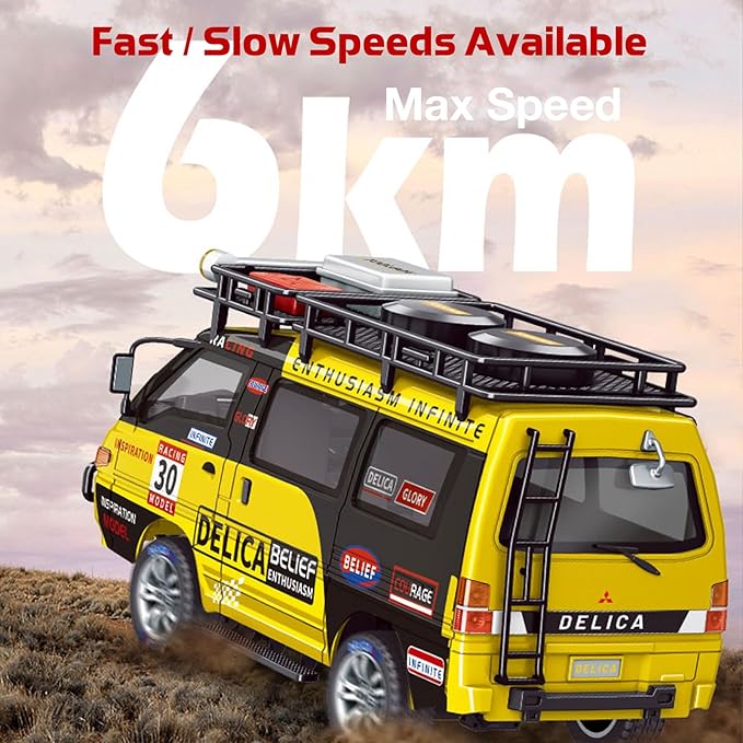 1/24 RC Crawler 4WD Delica RC Car W/ 2.4GHz Remote Mitsubishi RTR Offroad RC Truck for Adults Hobby Gifts Toys (Red)